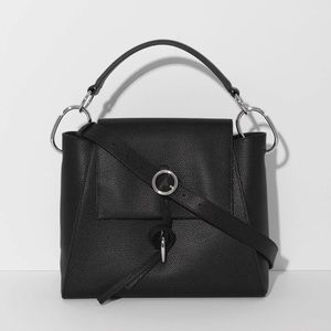 2018 Leigh Top Handle Black Leather Bag